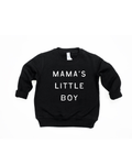 Child wearing a Mama's Little Boy minimalist cotton top in white