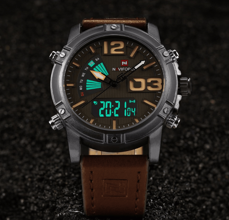 Multifunction Digital Analog Sports Watch with Alarm & Stopwatch