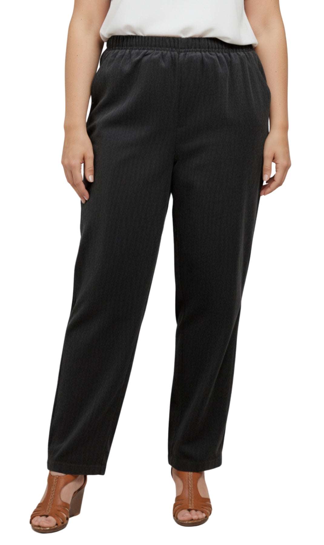 Women's Fine Wale Corduroy Pull-On Pants with Covered Elastic