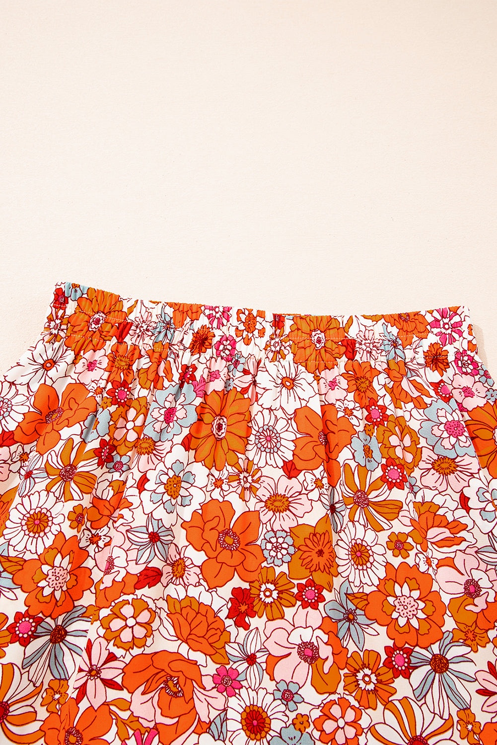 Boho Floral Tiered Maxi Skirt with Side Split - Relaxed Fit