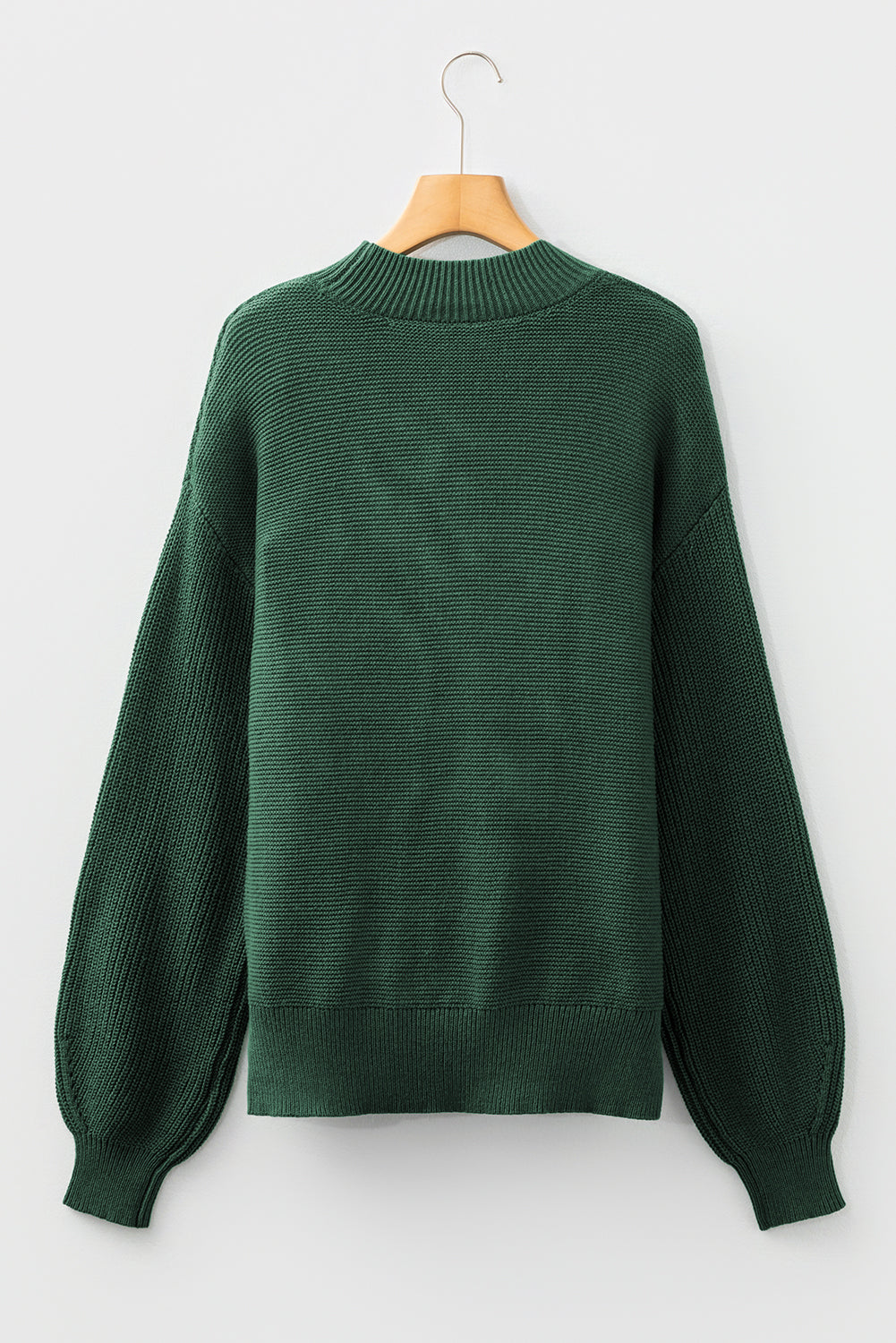 Solid Front Seam Drop Shoulder Sweater