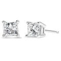 14K White Gold 1/2ct TDW Princess Cut Diamond Solitaire Stud Earrings (G-H, SI2-I1)