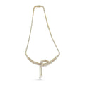 14k Yellow Gold 17.0 Cttw Diamond Double Row Lariat 18" Inch Tennis Necklace with Pear Shape Diamond Drop Tips (I-J Color, VS2-SI1 Clarity)