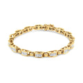 14K Yellow Gold 2 1/2 Cttw Princess-Cut Diamond Link Tennis Bracelet (H-I Color, SI2-I1 Clarity) - 7.25"