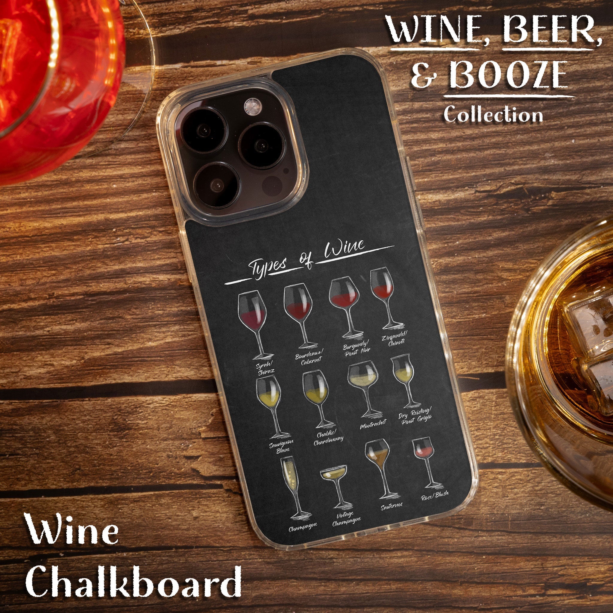 Wine, Beer, & Booze Mag-Safe Case for iPhone 15 Series
