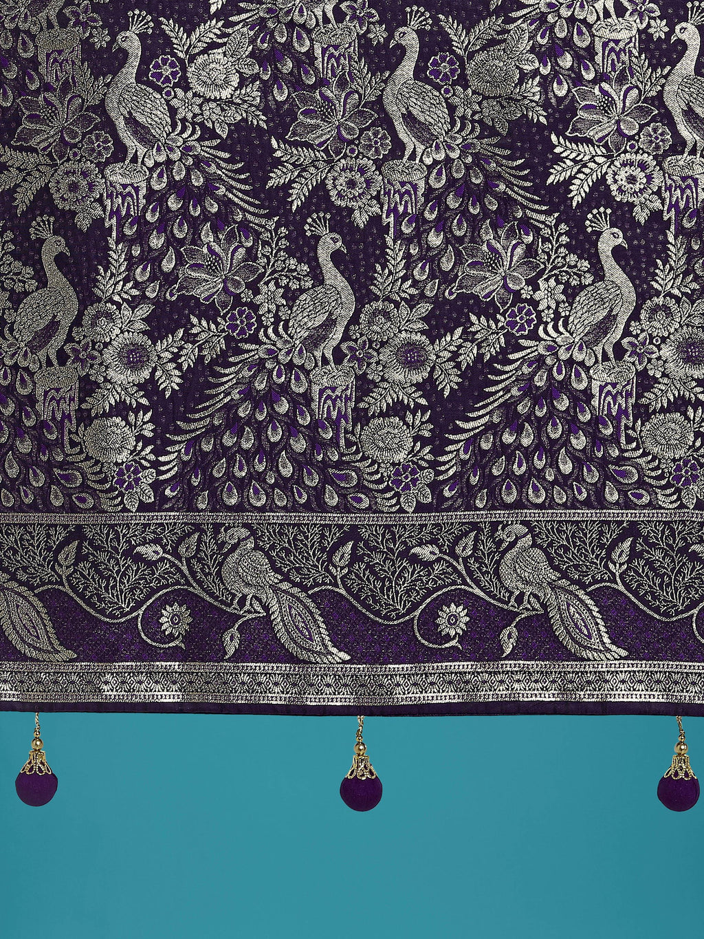 Traditional Purple Zari Woven Banarasi Satin Silk Saree