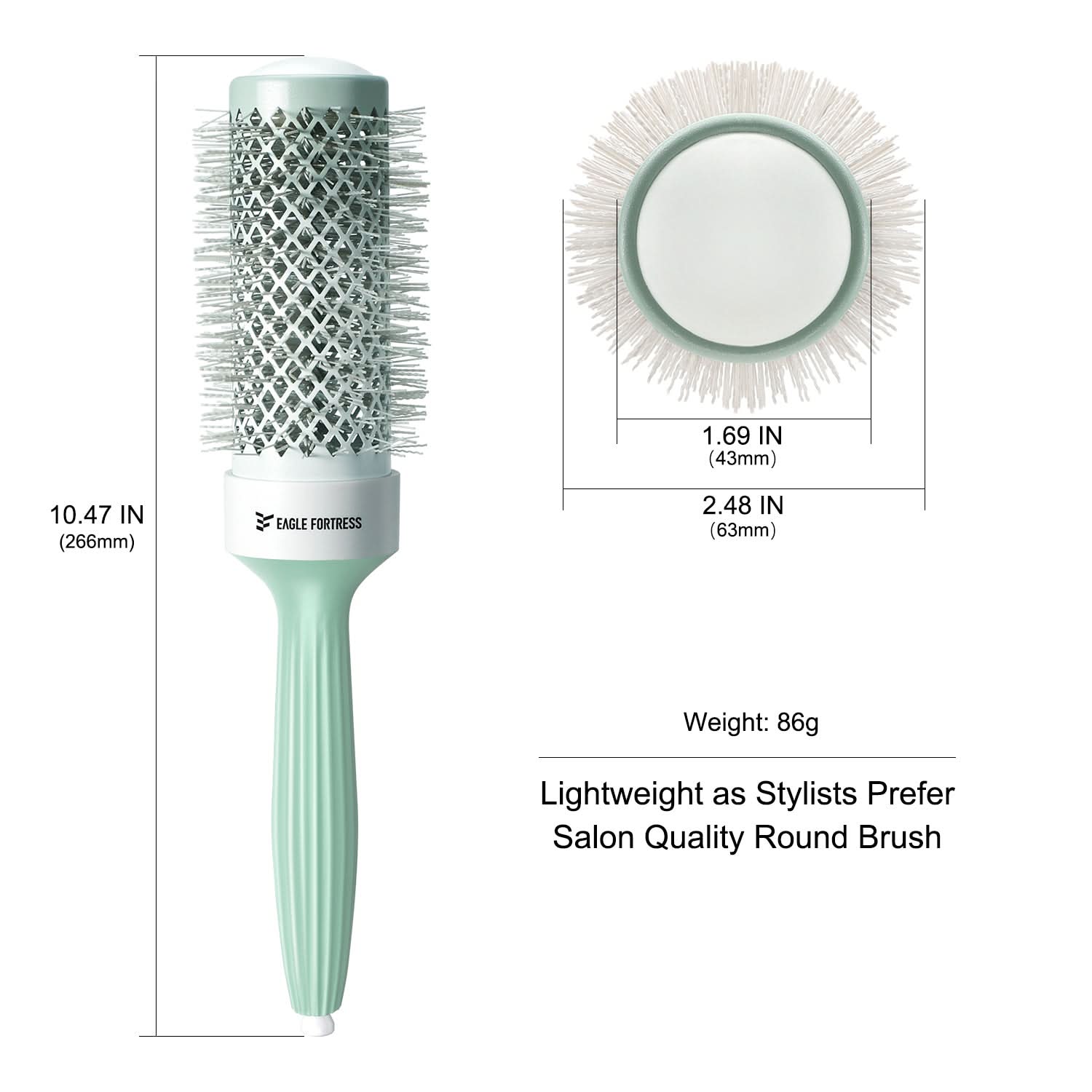 Professional Round Hair Brush 1.69in for Salon Quality Blowouts