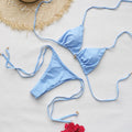 Sexy Backless Lace Up Three Point Bikini Low Waist Swimsuit