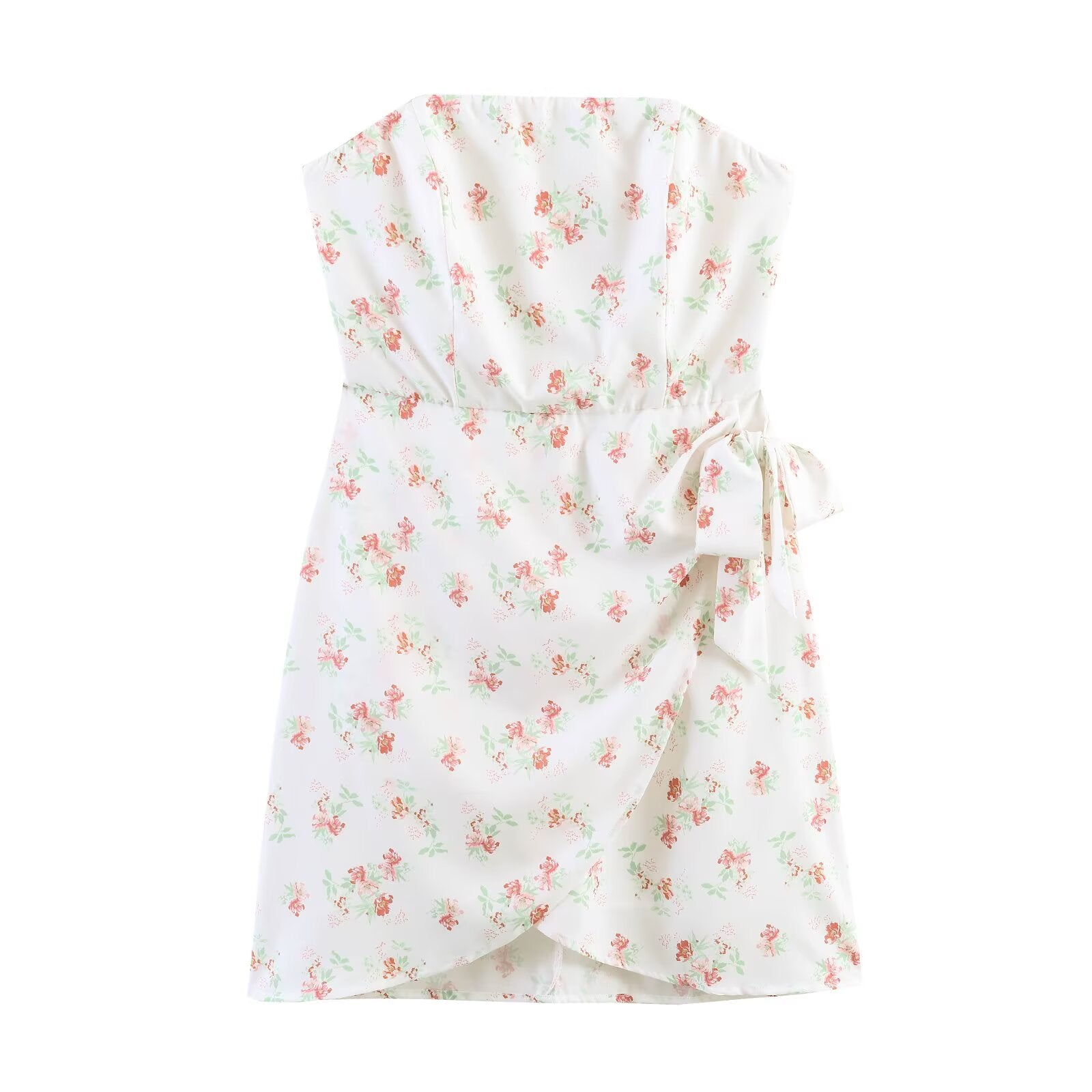 Spring Slim Fit Slimming Wrapped Chest Printed Dress