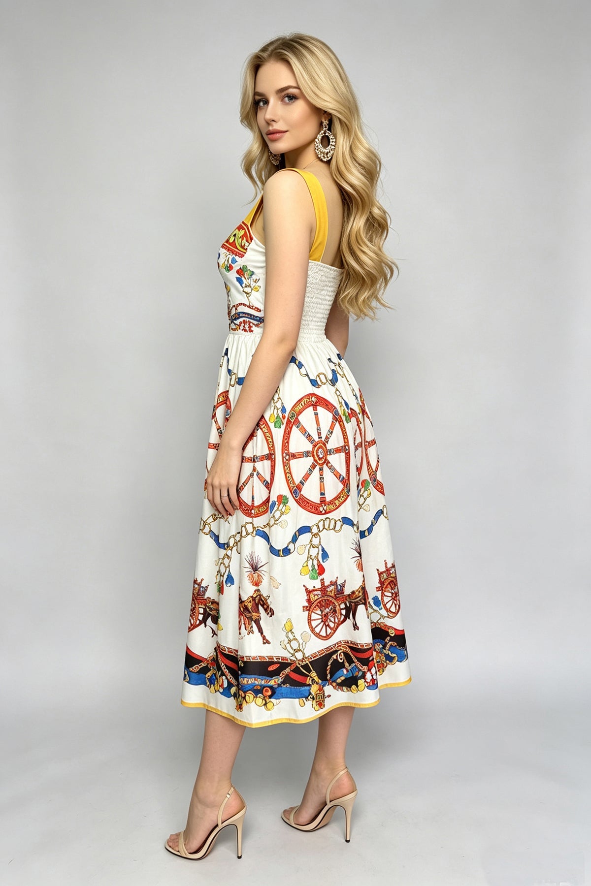 Women Summer Printed Sleeveless A Line Dress