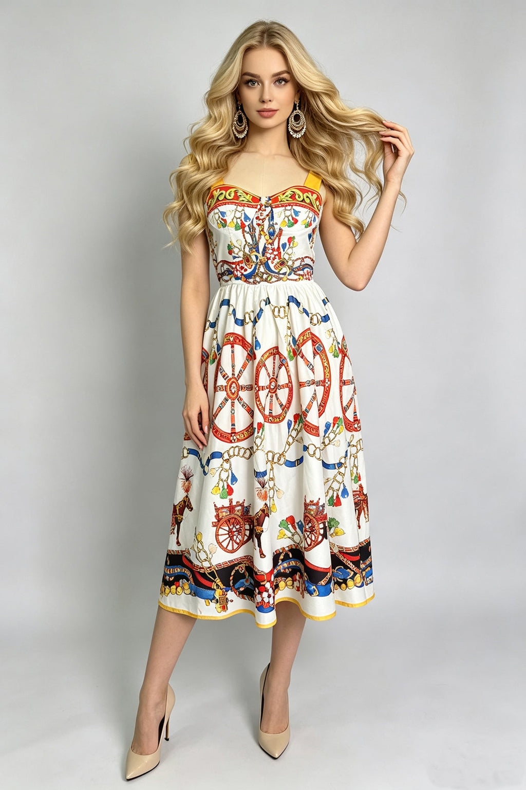 Women Summer Printed Sleeveless A Line Dress