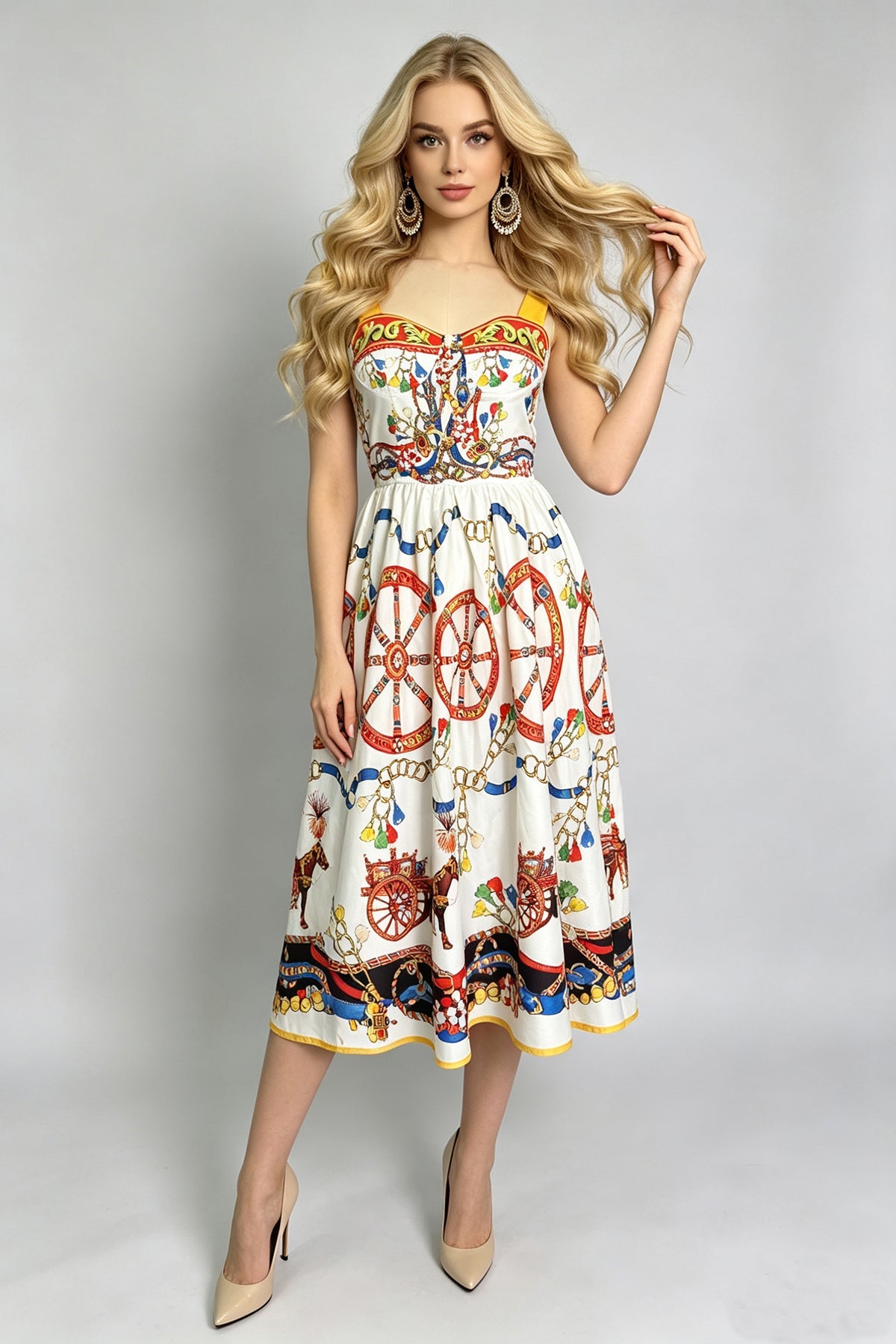 Women Summer Printed Sleeveless A Line Dress