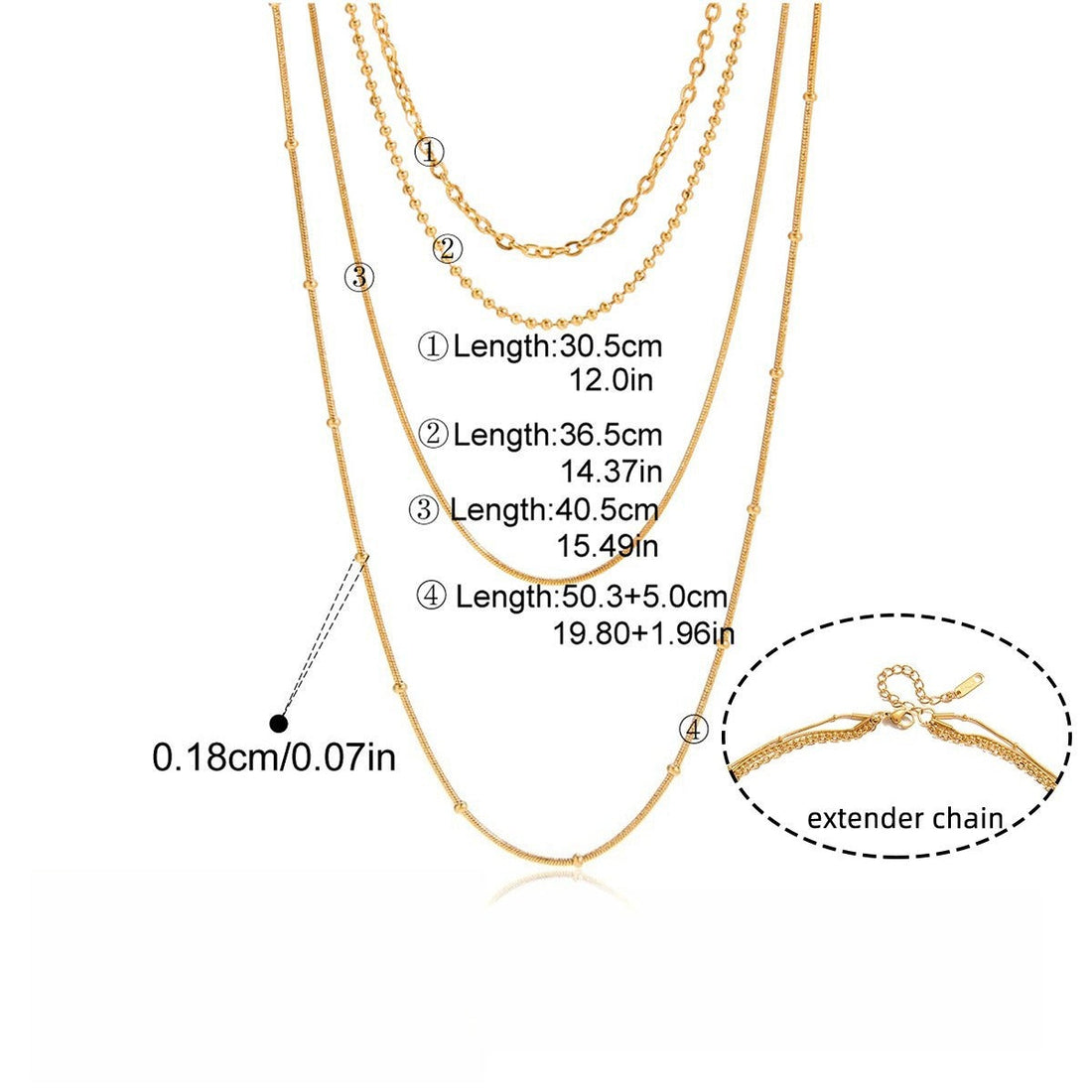 18K Gold Layered Titanium Steel Necklace