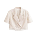 Women Clothing Lace Short Blazer Lace Pleated Casual Shorts