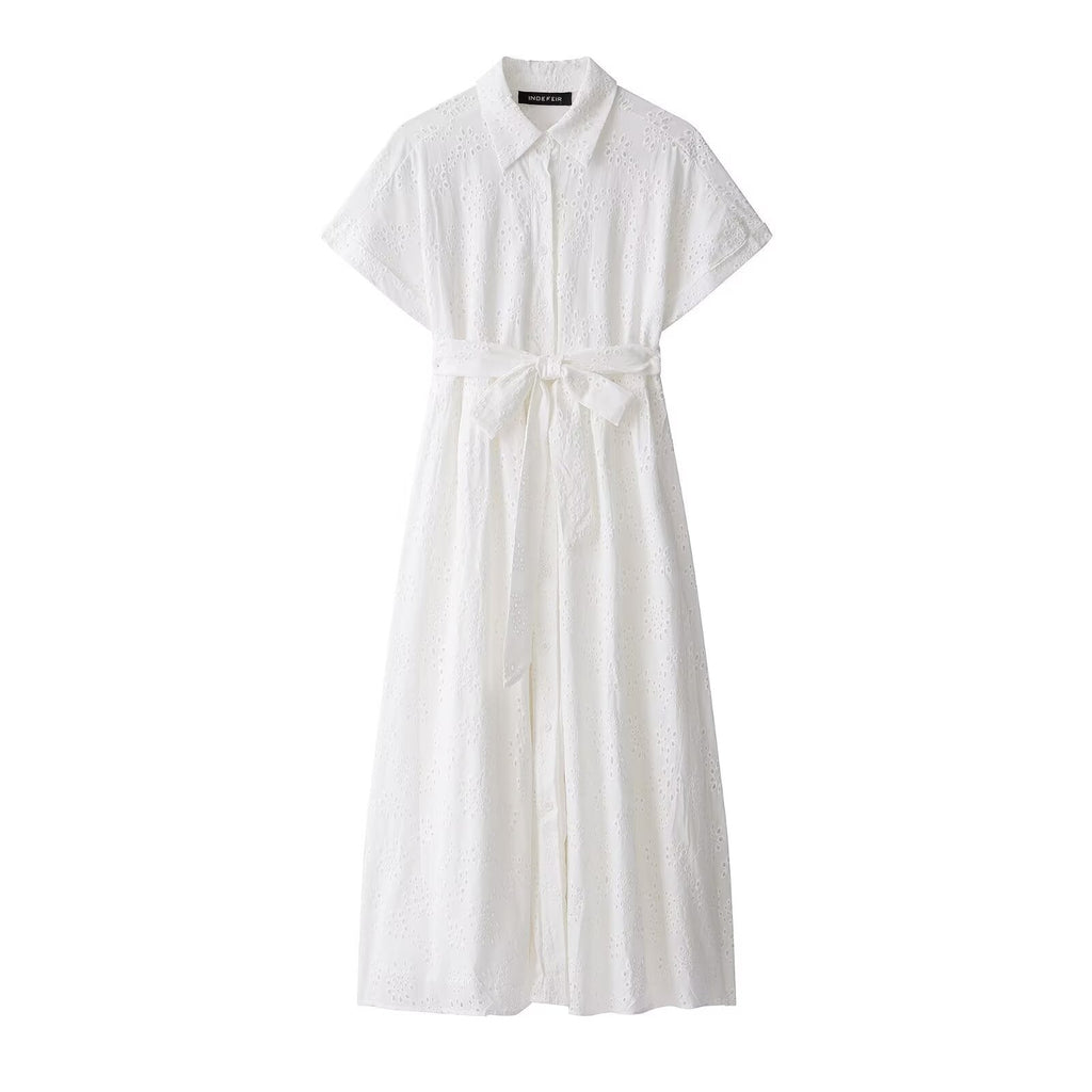 Women Wear Classic Collection Hollow Out Cutout Out Embroidered Dress