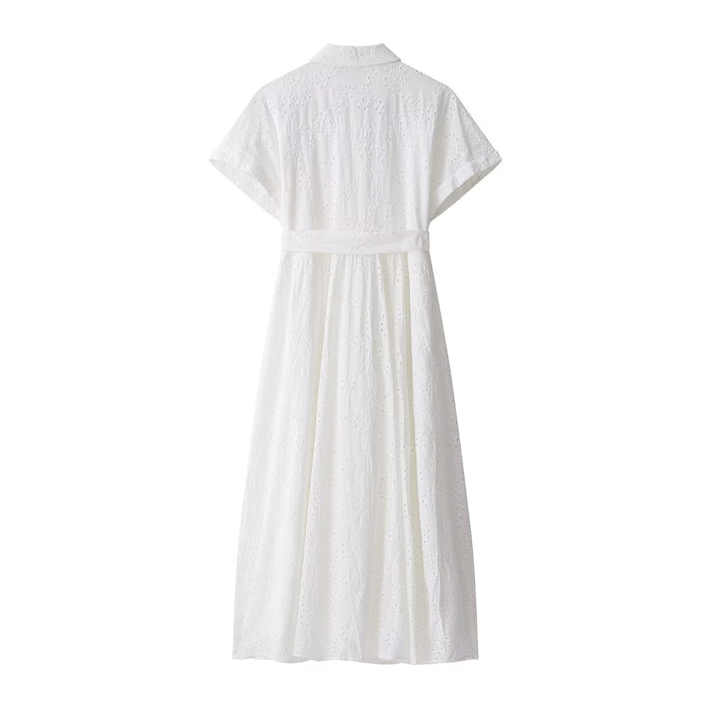Women Wear Classic Collection Hollow Out Cutout Out Embroidered Dress