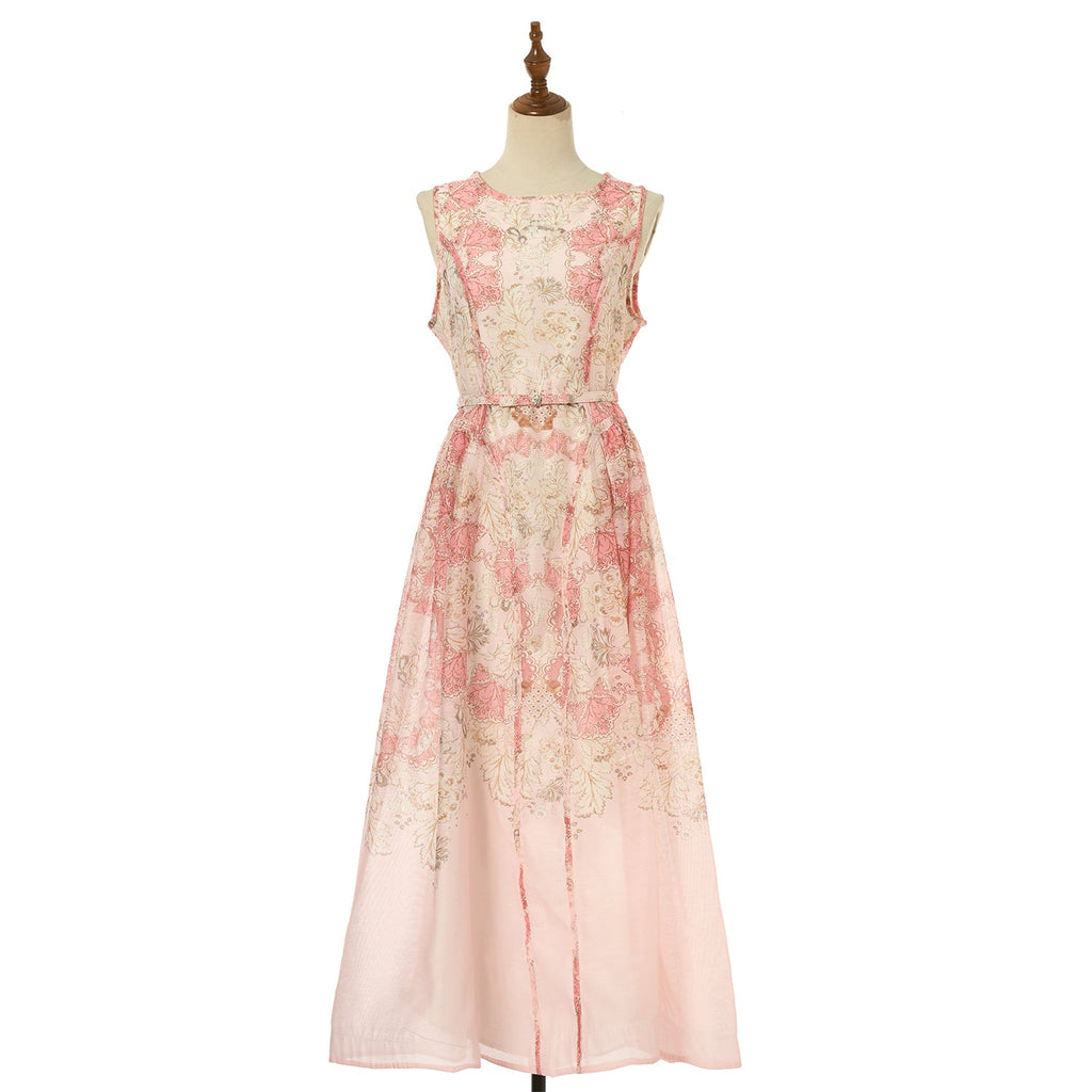 Woman Elegant French Style Sleeveless A Line Long Dress