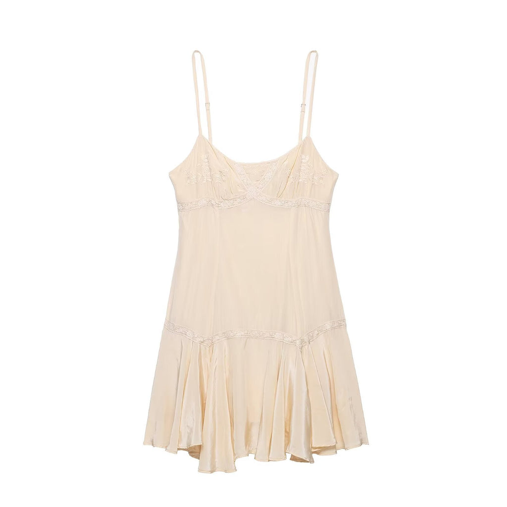 Women Clothing Summer Sexy Sexy Slim Embroidered Underwear Dress