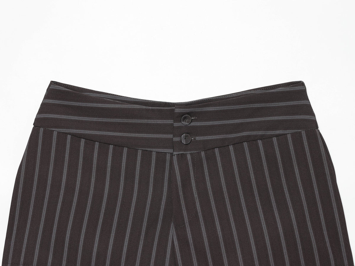 Spring Fashionable All Match Thin Striped Waist Shorts