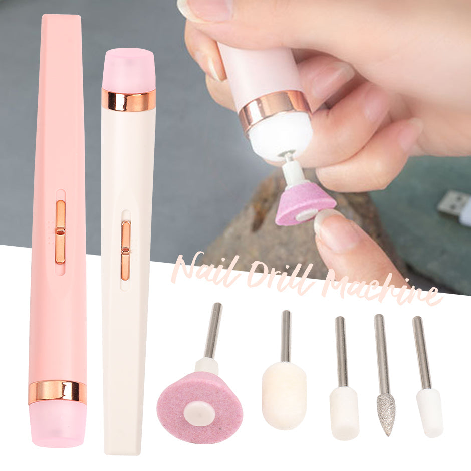 5-in-1 Electric Nail Drill Kit, Cordless USB Rechargeable Manicure