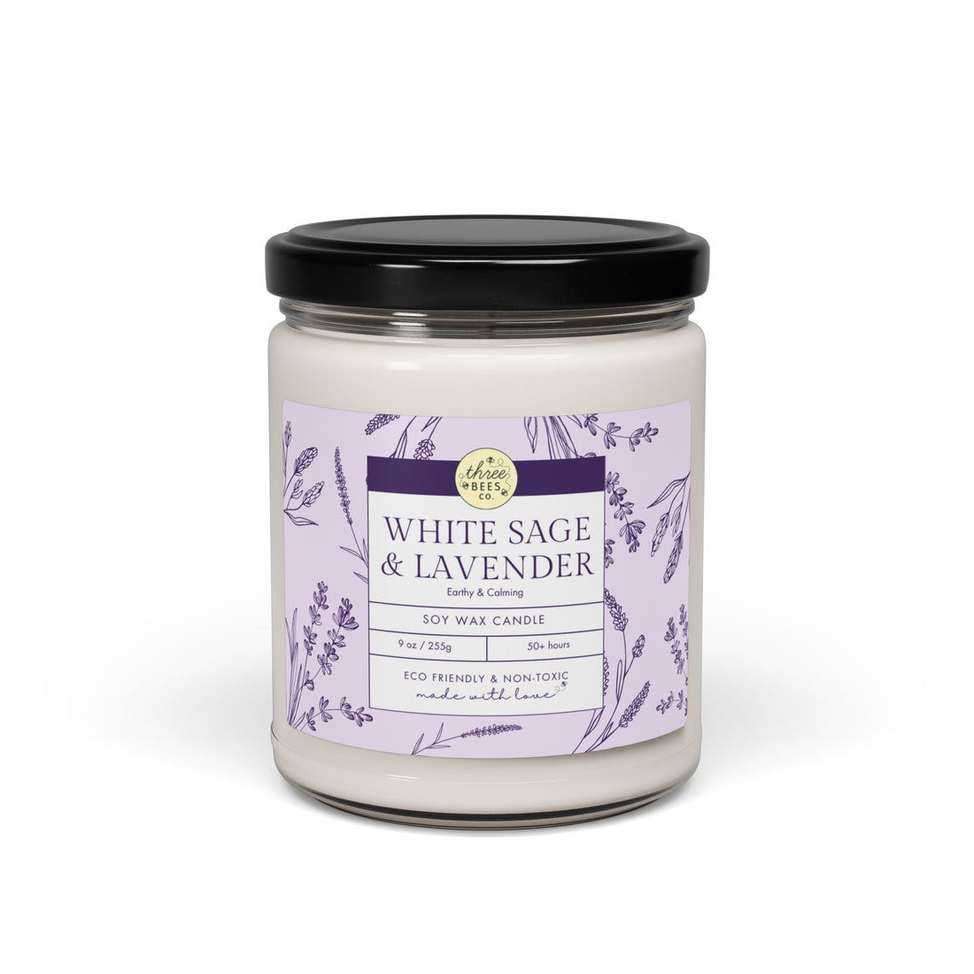Three Bees Scented Soy Candle - 9oz