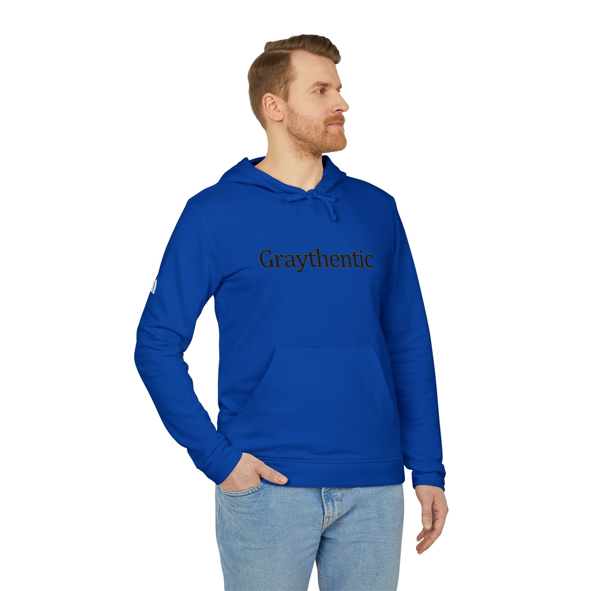 Unisex Fleece Pullover Hoodie in Red, Dark-Gray and White