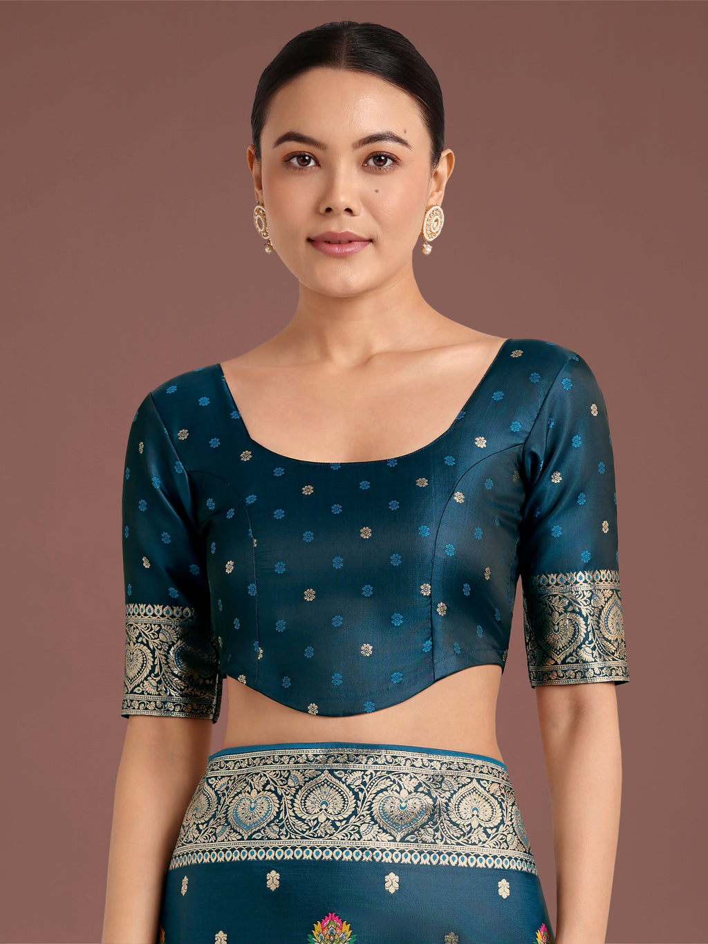 Monjolika Fashion Teal Charming Soft Banarasi Zari Woven Designer Satin Silk Saree With Lovely Blouse Piece