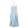 Women Clothing Summer Polka Dot Hanging Collar Fluffy Midi Dress