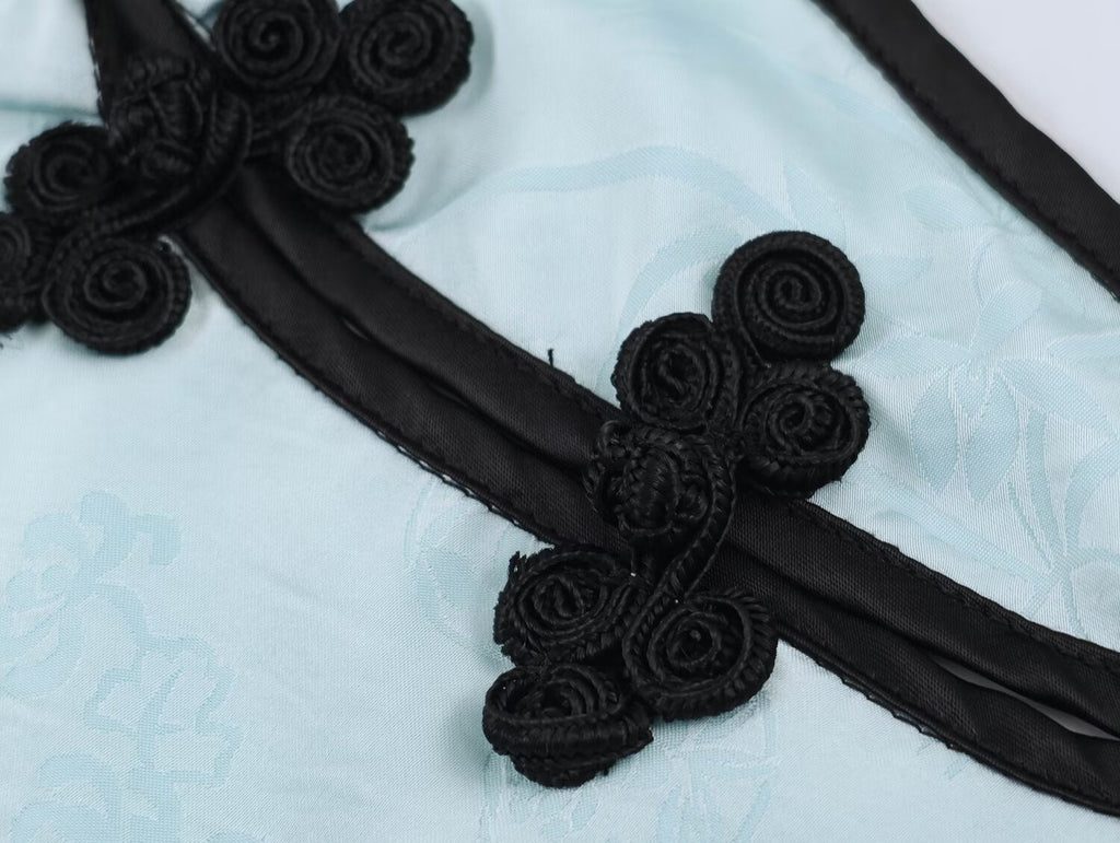 Women Clothing Cold Feeling Dark Pattern Jacquard Halter Improved Cheongsam Long Slimming Dress