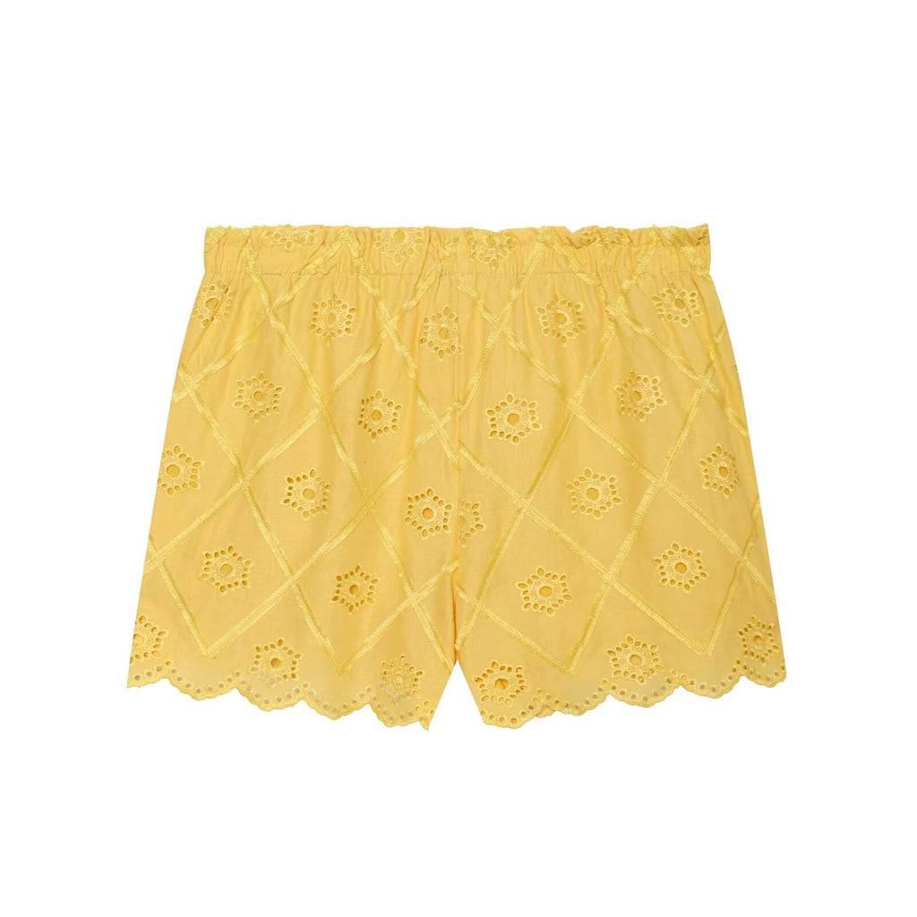 Women Solid Color Summer Embroidered Short Sets