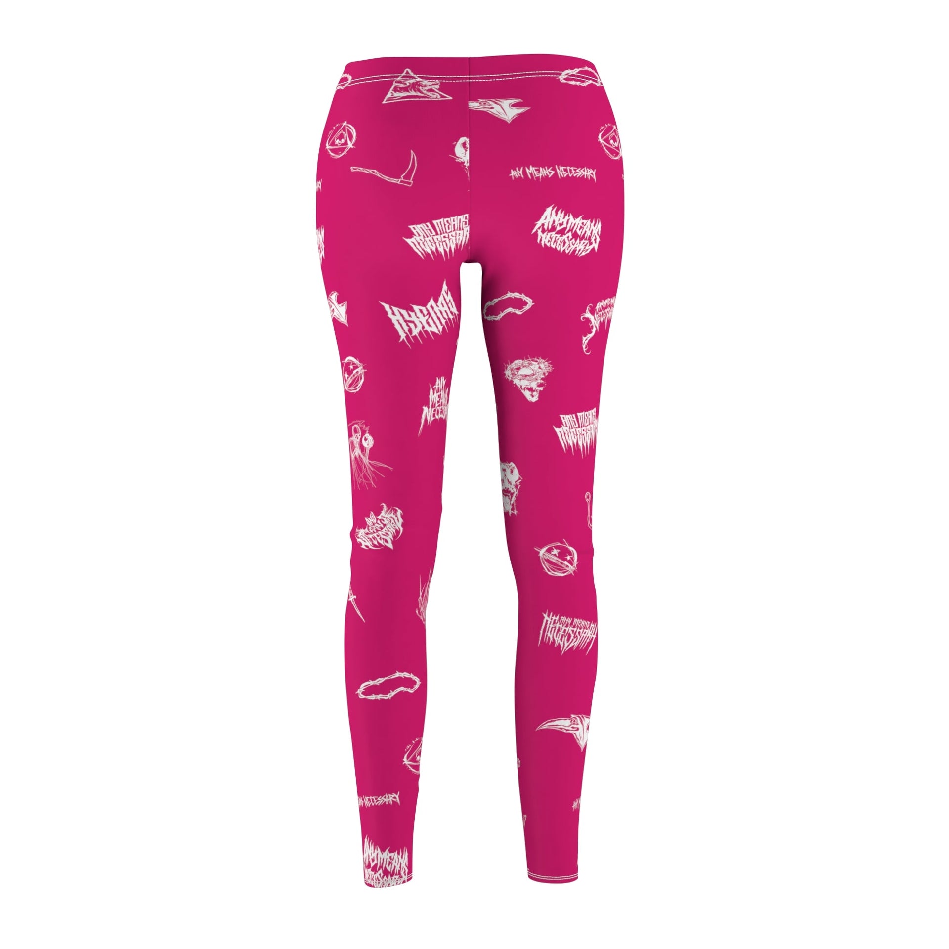 Wingbats Fuchsia Graphic Print Leggings Skinny Fit - Image 3