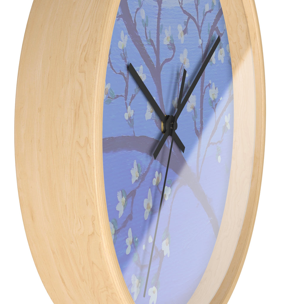 White Blossom Wall Clock