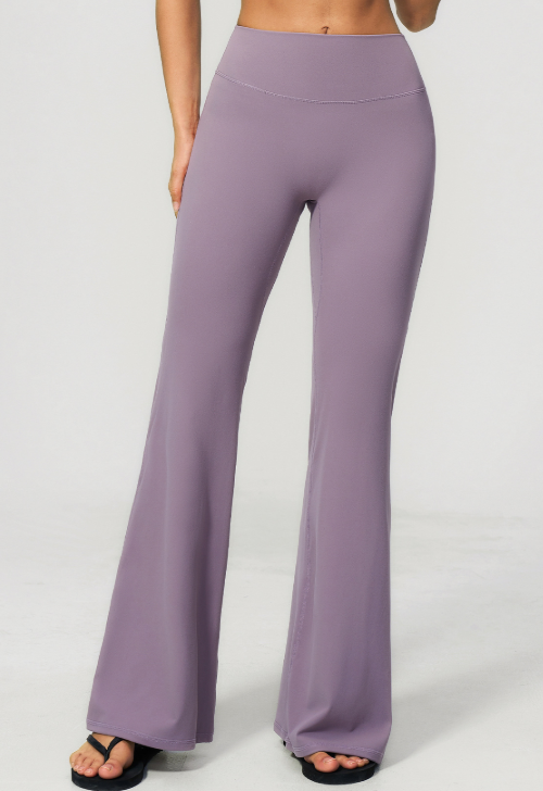 Summer Brushed Yoga Trousers High Waist Shaping Outdoor Running Sports Fitness Bell Bottom Pants Women