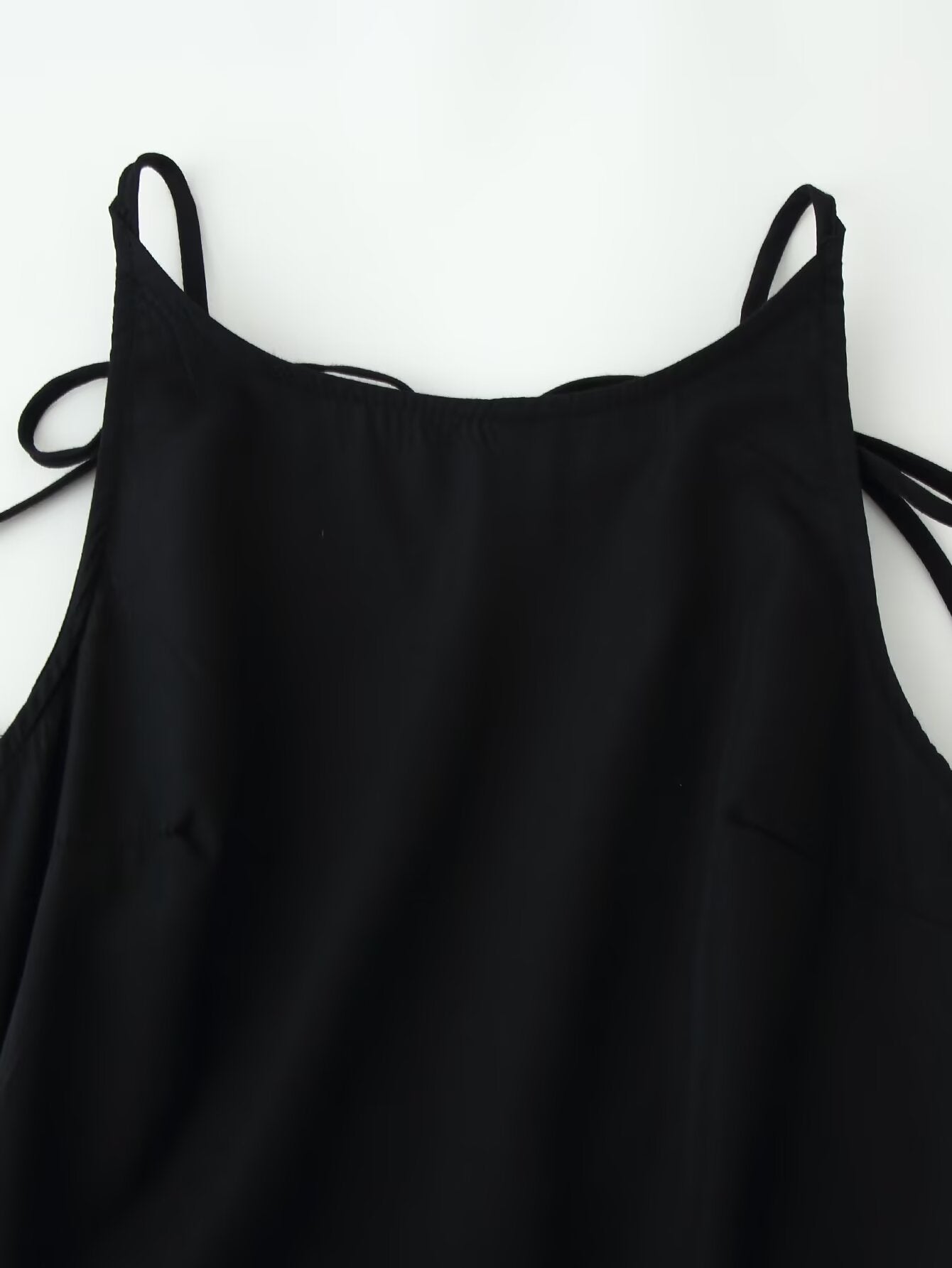 Women Clothing Minimalist Bow Tie Hanging Collar Midi Dress