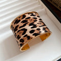 American-style Leopard-print Leather Open-ended Bracelet Trendy For Millennial Hot Girls