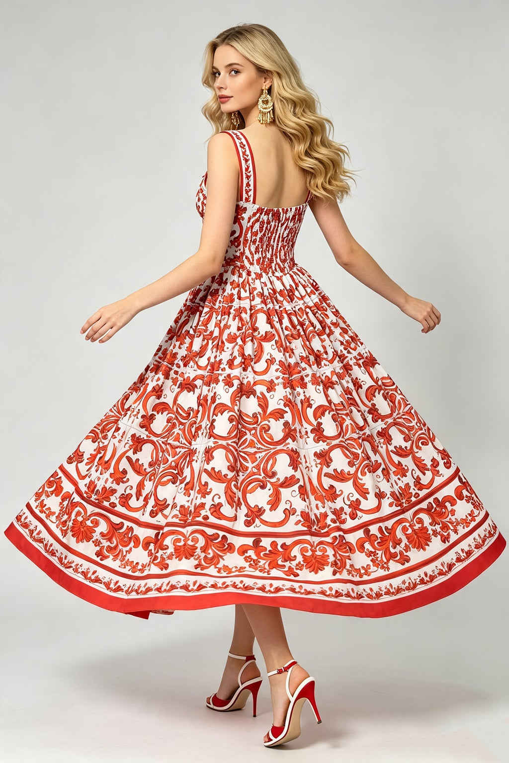 Women Summer Printed Halter Maxi Dress