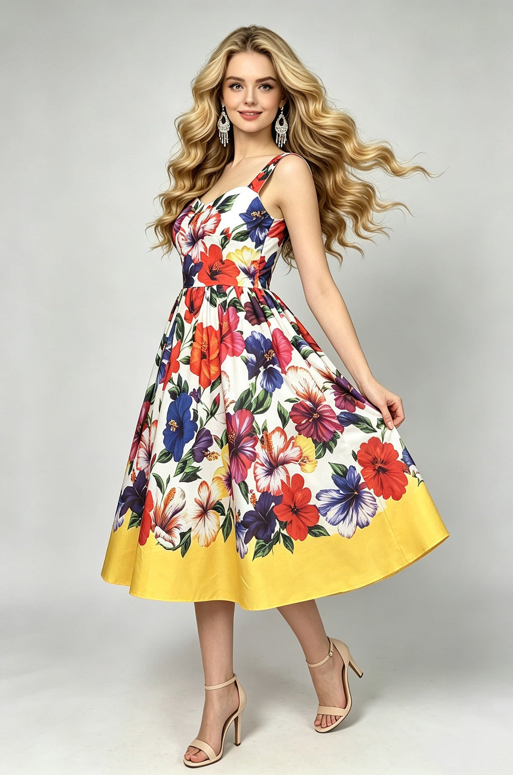 Women Summer Printed A Line Dress