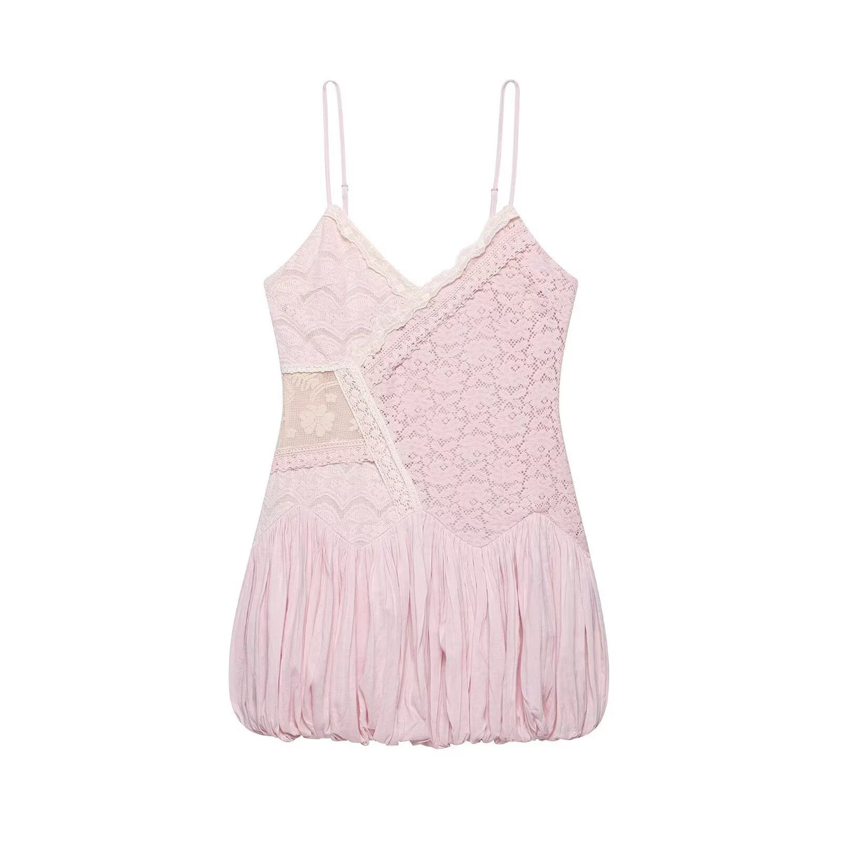 Women Clothing Autumn Sexy Balloon Lace Dress