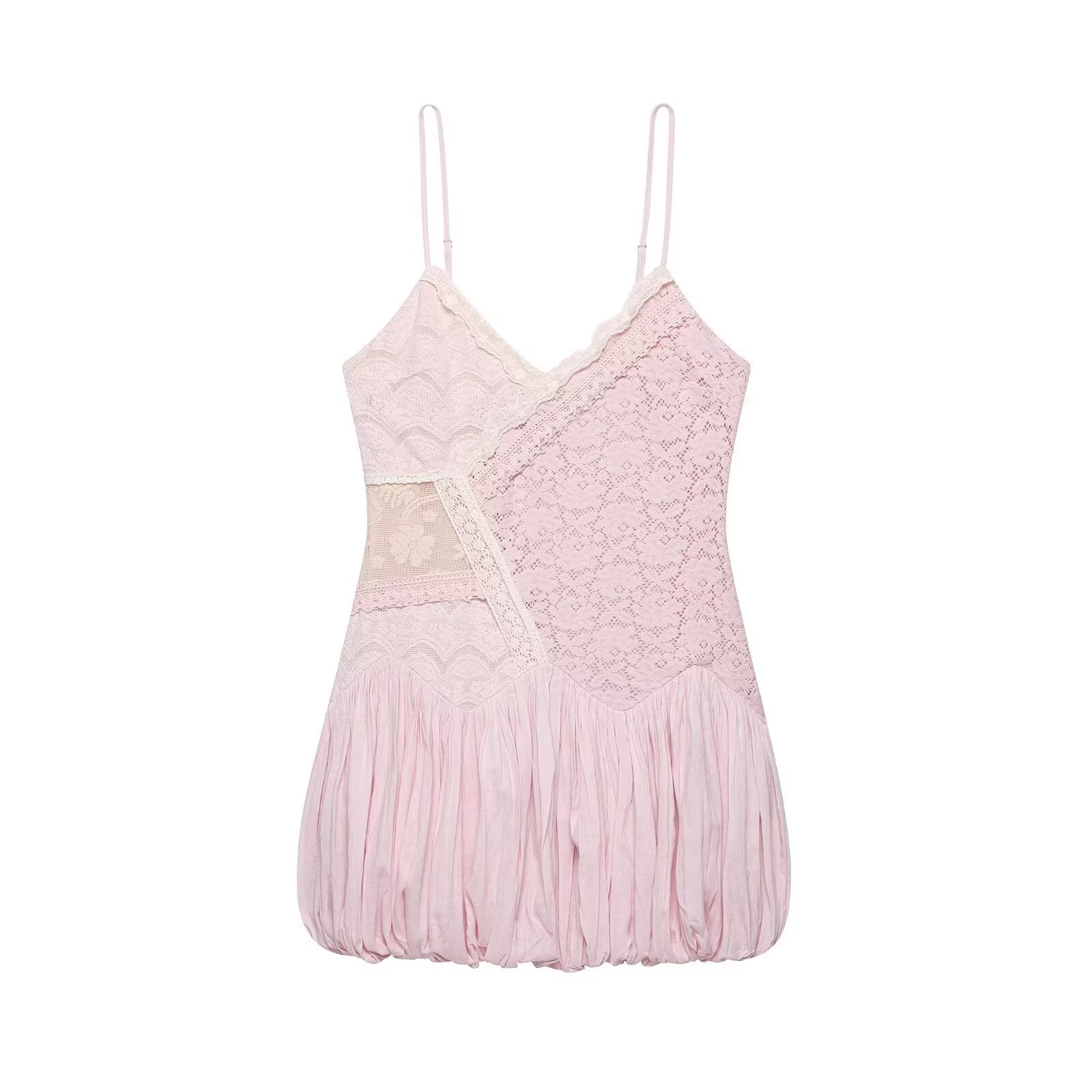 Women Clothing Autumn Sexy Balloon Lace Dress
