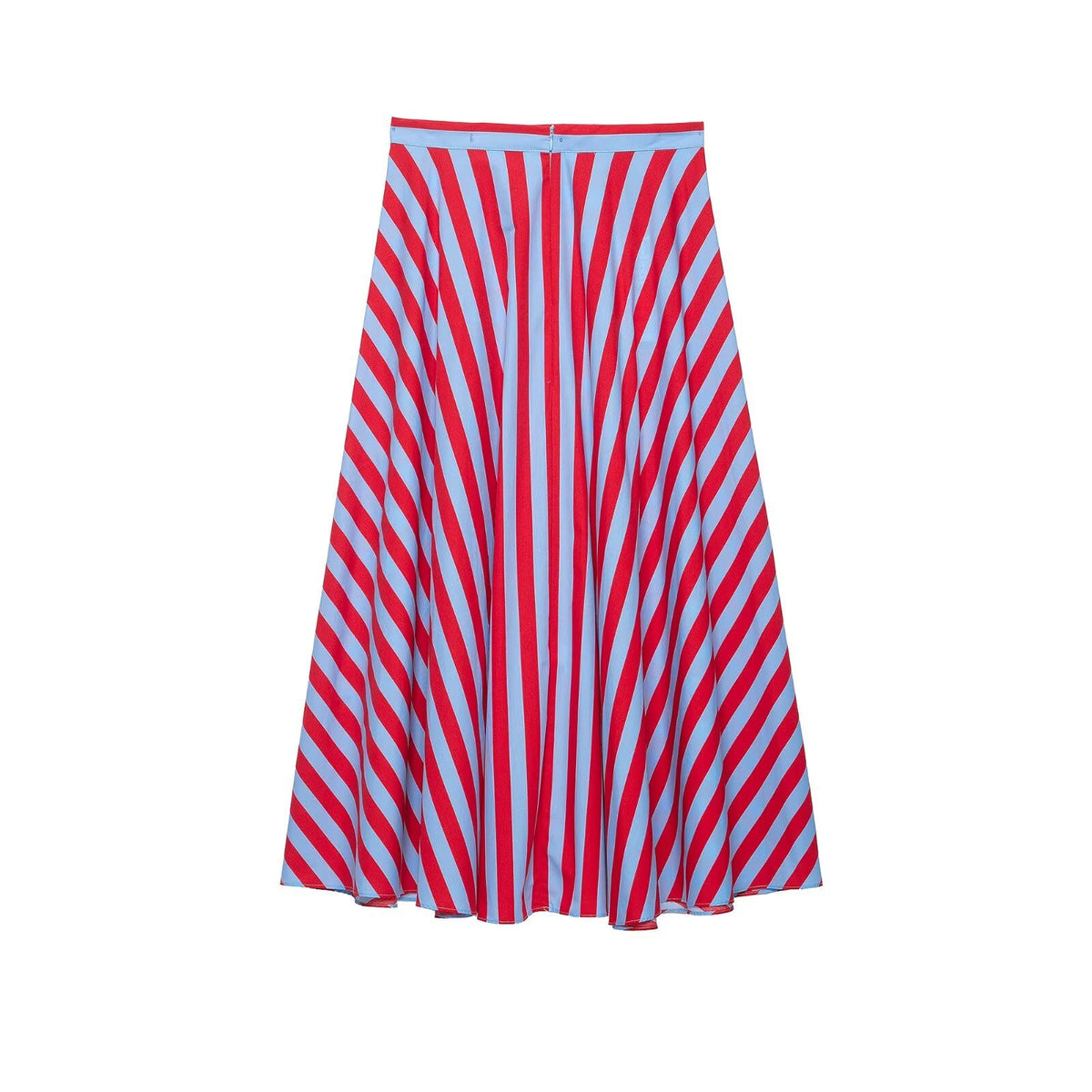 Women Clothing Fashionable Simple Elegant Striped Laminated Midi Skirt