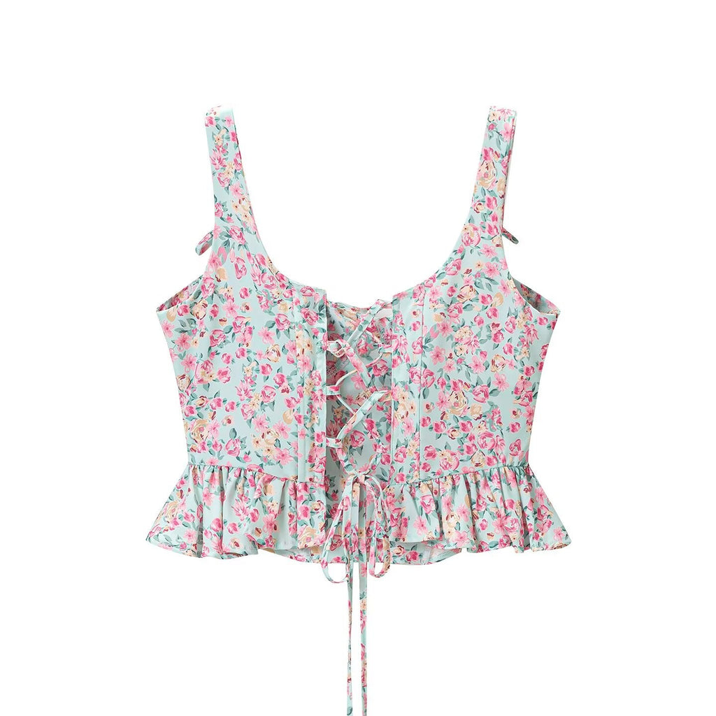 Women Clothing Street Sexy Lace up Tube Top