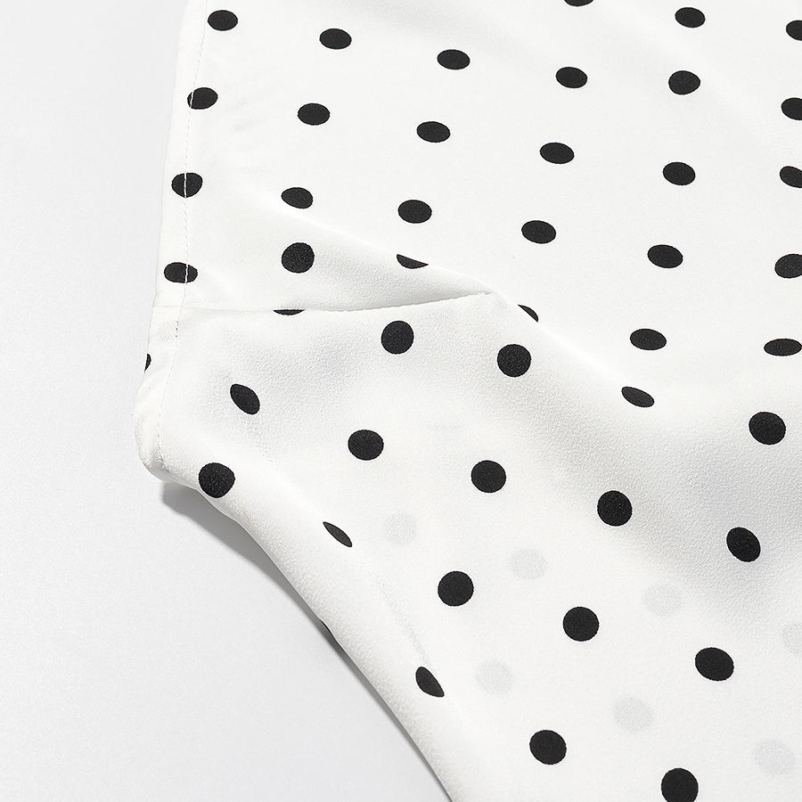 Women Retro Wild Slim Fit Backless Polka Dot Halter Dress