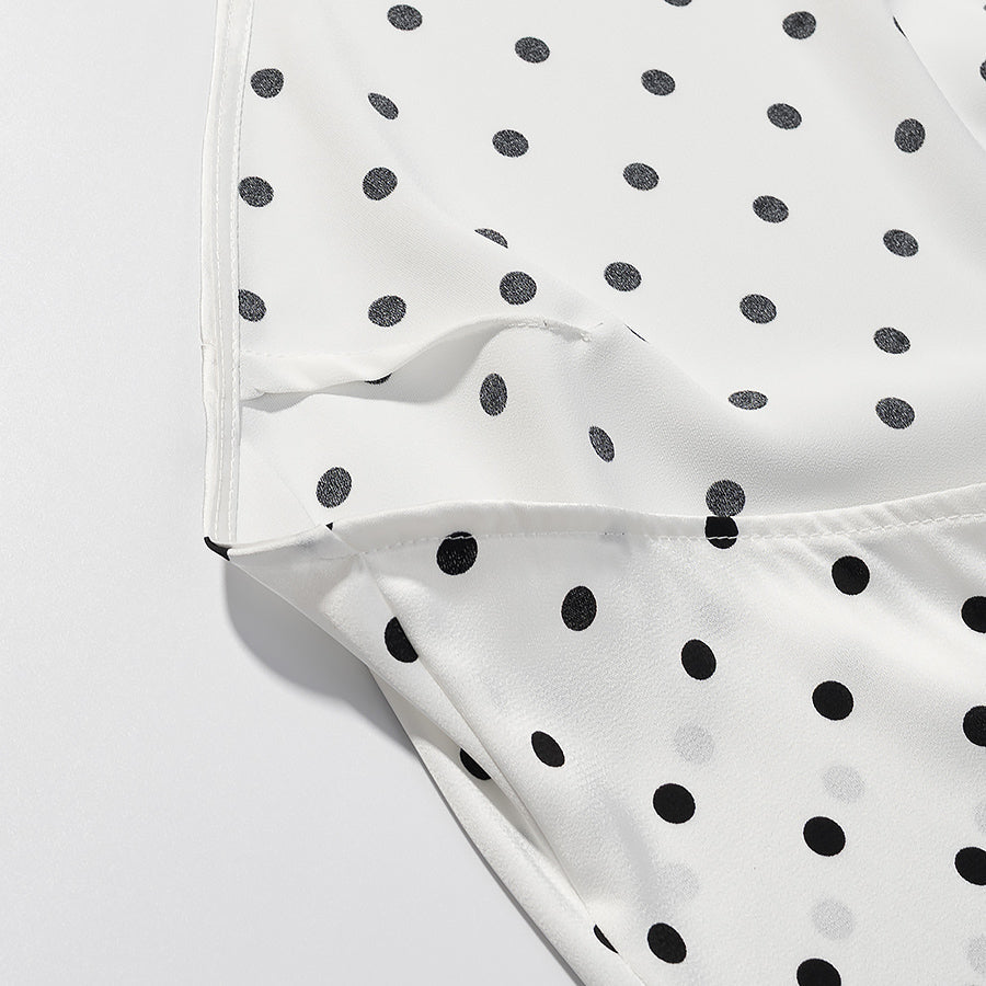 Women Retro Wild Slim Fit Backless Polka Dot Halter Dress