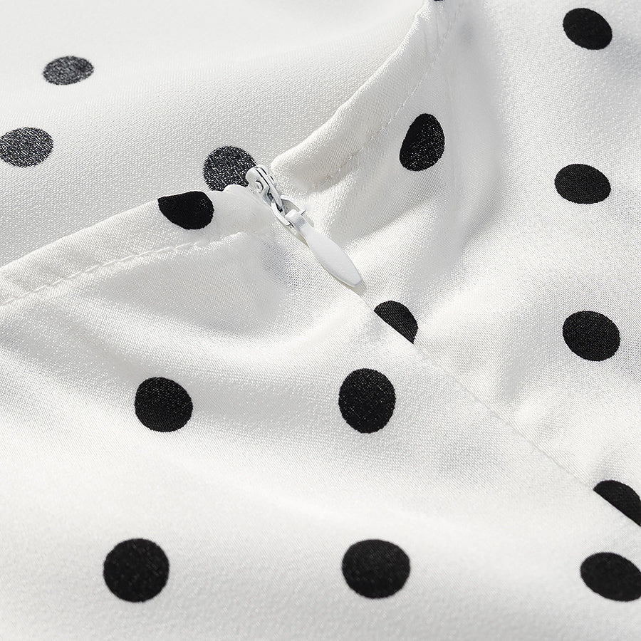 Women Retro Wild Slim Fit Backless Polka Dot Halter Dress
