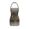 Summer Rhinestone Sequined Sexy Halter Strap Lace Floral Surface Dress for Women