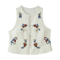 Summer Women Clothing Mori Heavy Industry Sleeveless Embroidered Vest