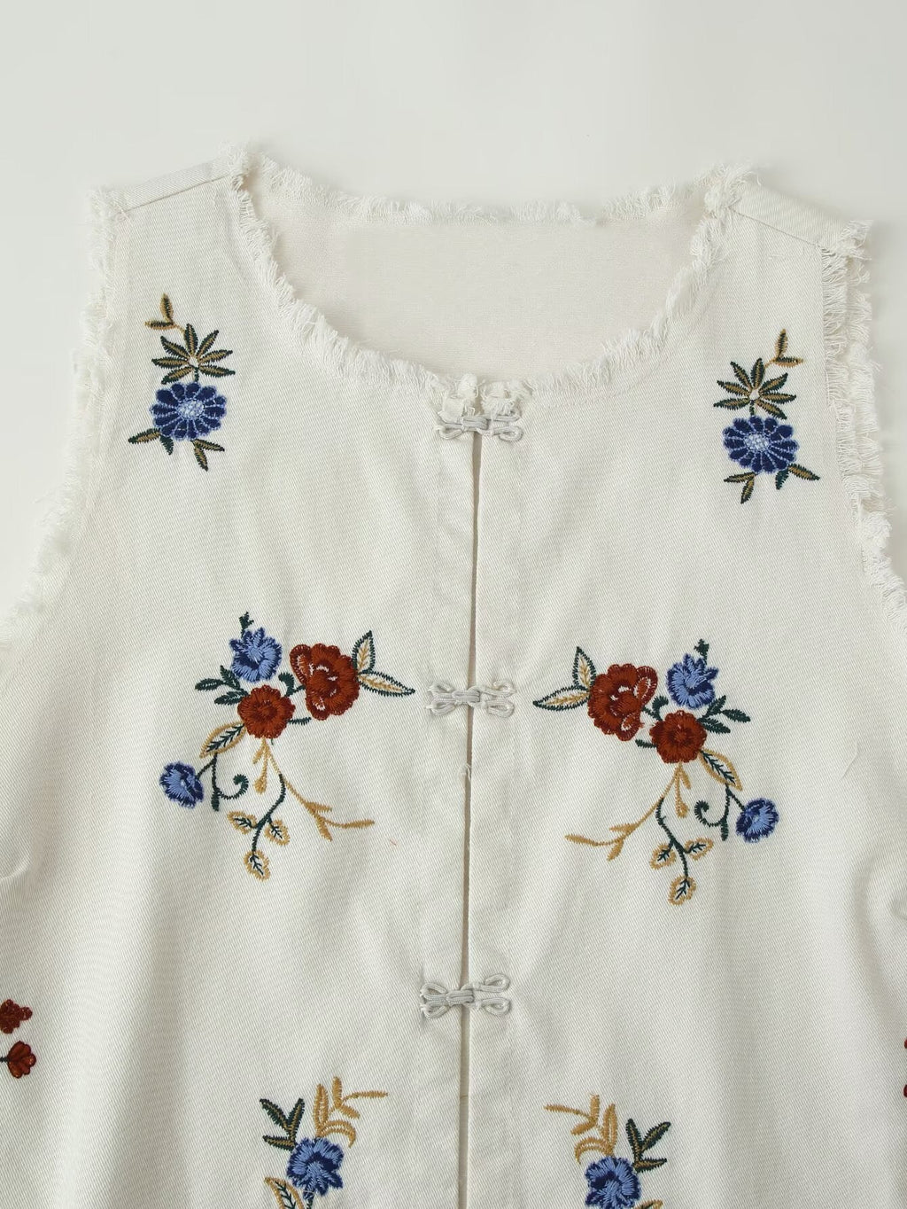 Summer Women Clothing Mori Heavy Industry Sleeveless Embroidered Vest