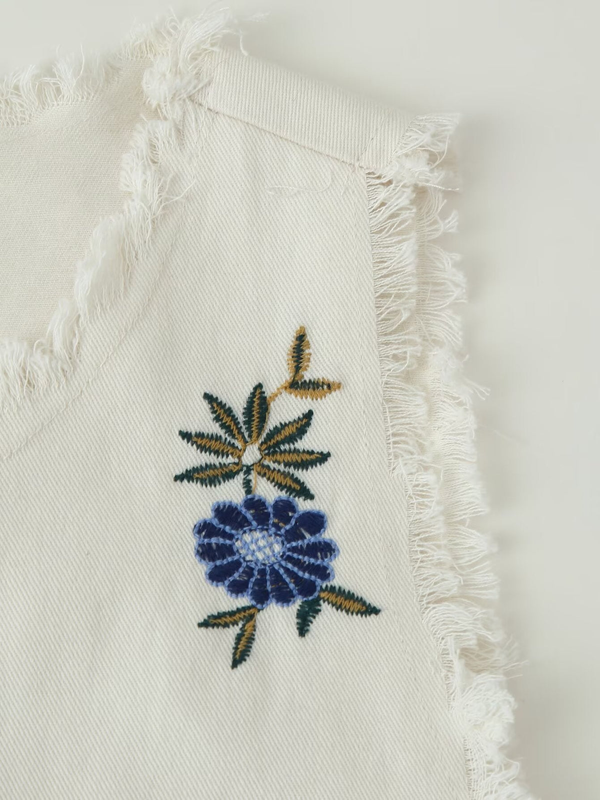 Summer Women Clothing Mori Heavy Industry Sleeveless Embroidered Vest