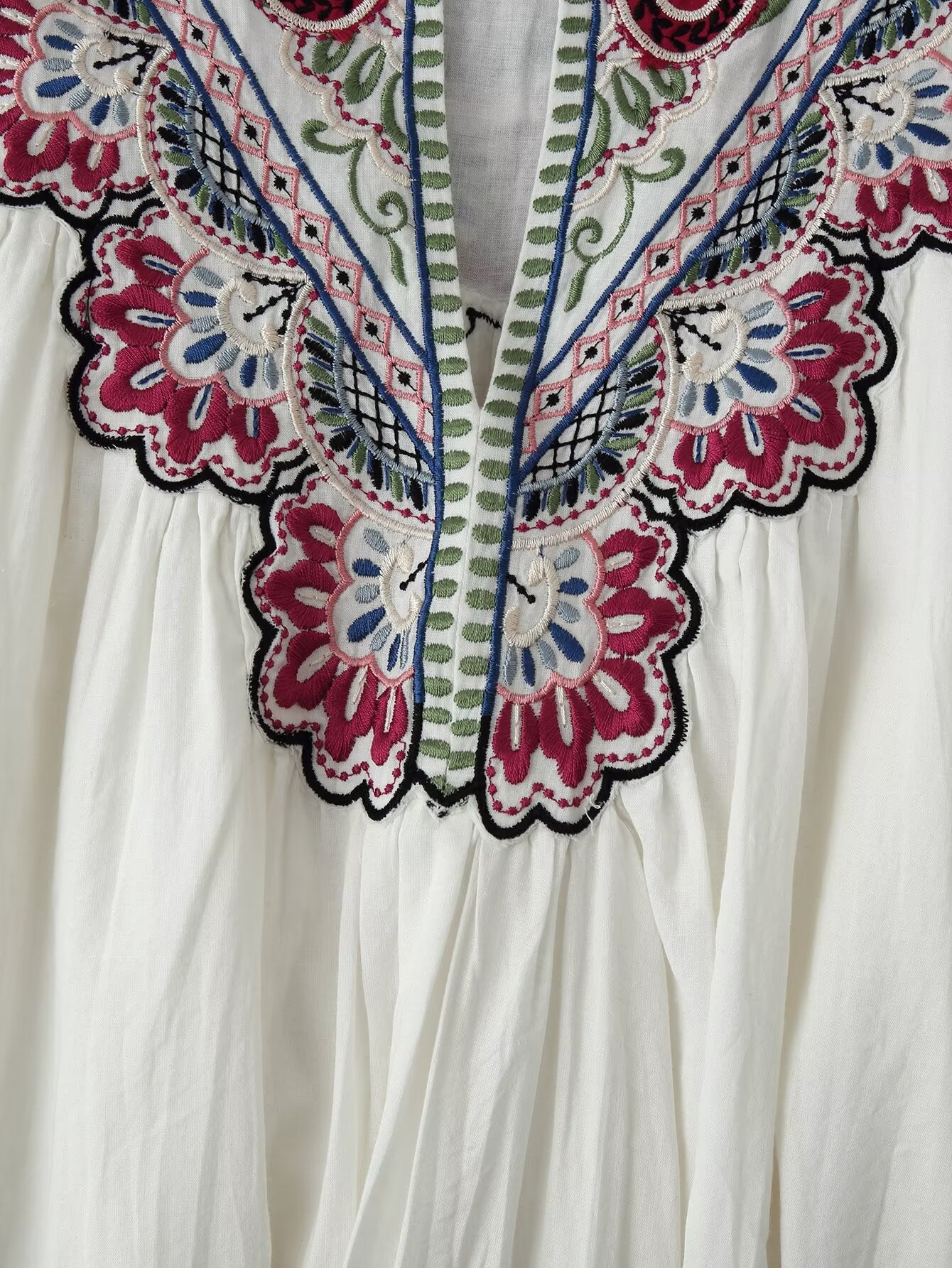 Fall Women Clothing Casual All Match Embroidered Solid Color Dress
