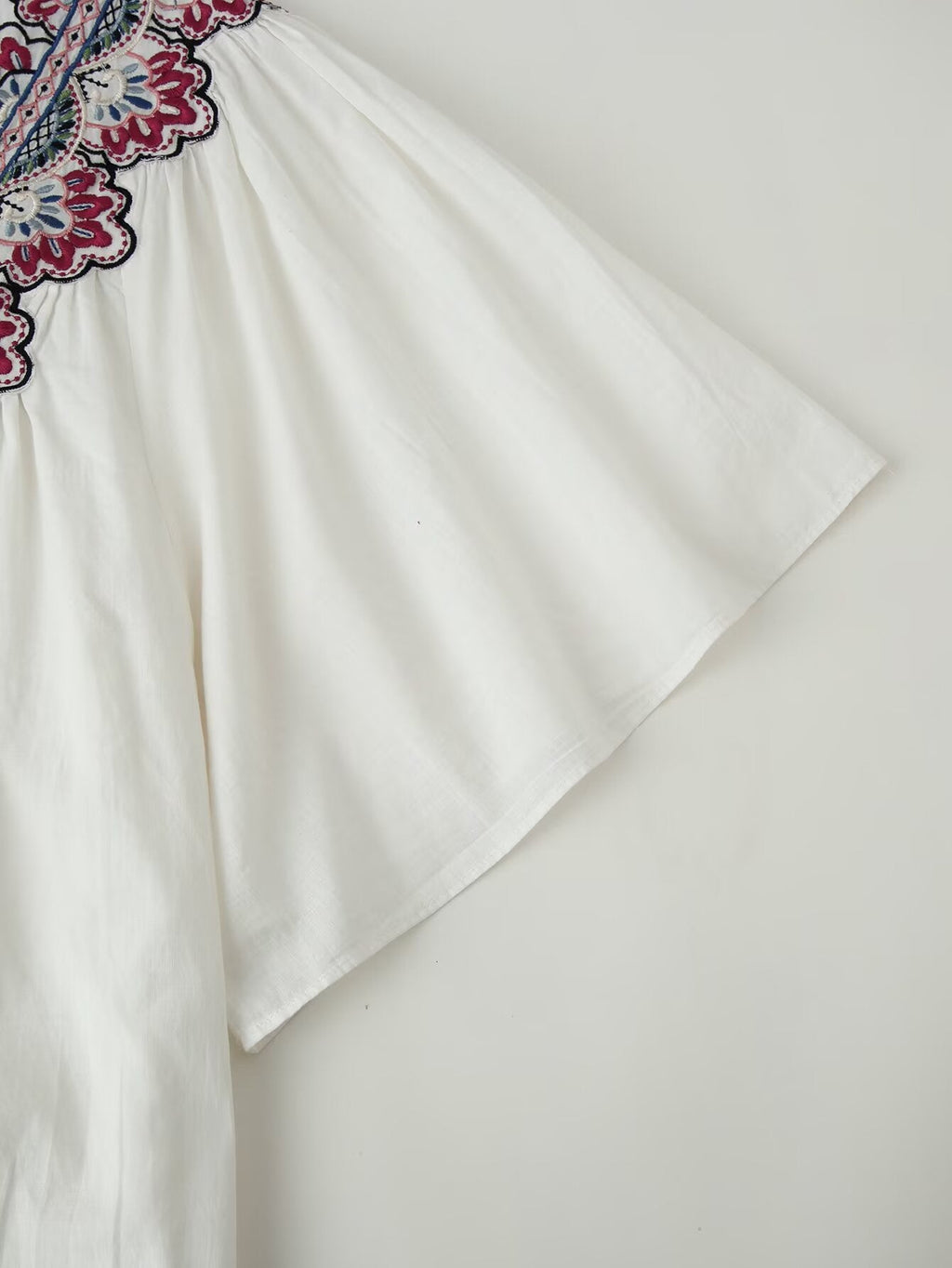 Fall Women Clothing Casual All Match Embroidered Solid Color Dress